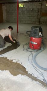 man cleaning floor