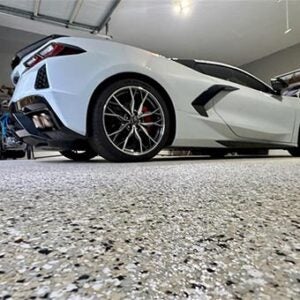 White sports car rear view
