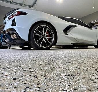 White sports car rear view